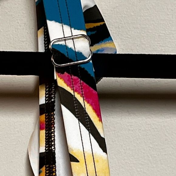 NWOT DKNY women's printed ruffled tummy-control one-piece swimsuit tiger Sz 14 - Picture 7 of 8